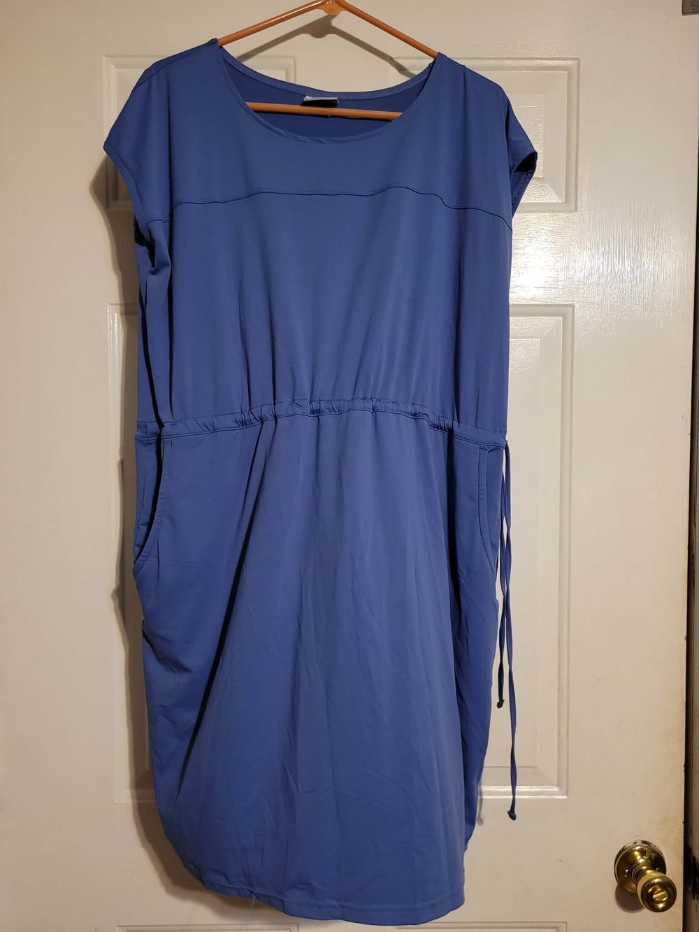 Columbia Periwinkle Blue Drawstring Midi Dress